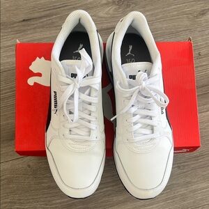 Puma Men's White and Black Sneakers